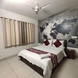 cozy service apartments in hinjewadi pune white bedoom